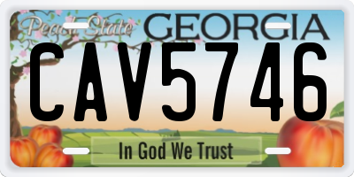 GA license plate CAV5746