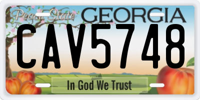 GA license plate CAV5748