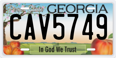 GA license plate CAV5749