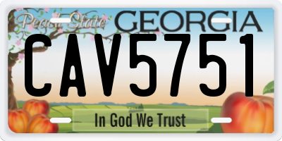 GA license plate CAV5751