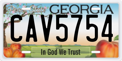 GA license plate CAV5754