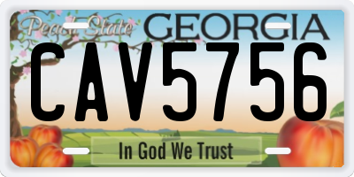 GA license plate CAV5756