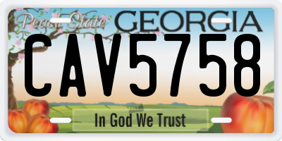 GA license plate CAV5758