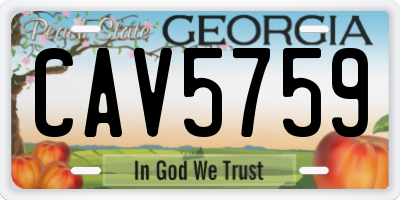 GA license plate CAV5759