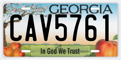 GA license plate CAV5761