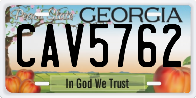 GA license plate CAV5762
