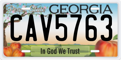 GA license plate CAV5763