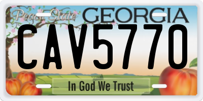 GA license plate CAV5770