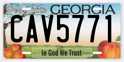 GA license plate CAV5771