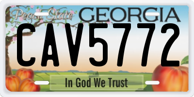 GA license plate CAV5772