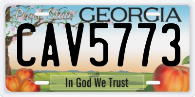 GA license plate CAV5773