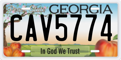 GA license plate CAV5774