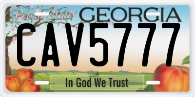 GA license plate CAV5777