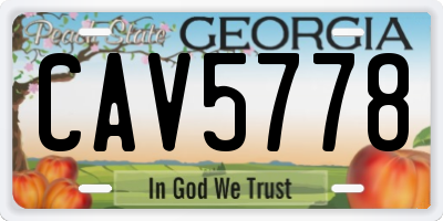 GA license plate CAV5778