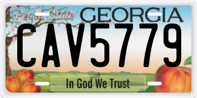 GA license plate CAV5779