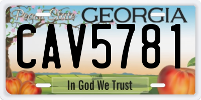 GA license plate CAV5781