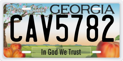 GA license plate CAV5782