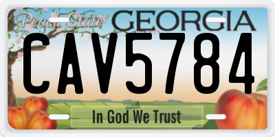 GA license plate CAV5784