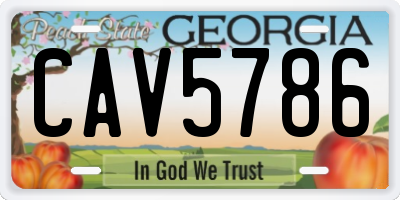 GA license plate CAV5786