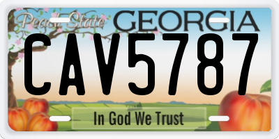 GA license plate CAV5787