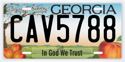 GA license plate CAV5788