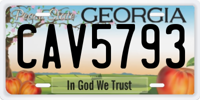 GA license plate CAV5793