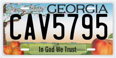 GA license plate CAV5795