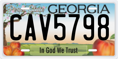 GA license plate CAV5798