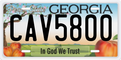 GA license plate CAV5800