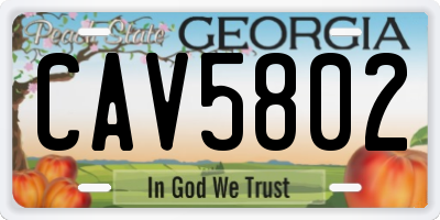 GA license plate CAV5802