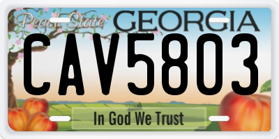 GA license plate CAV5803