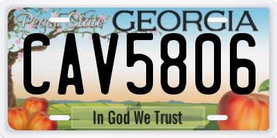 GA license plate CAV5806