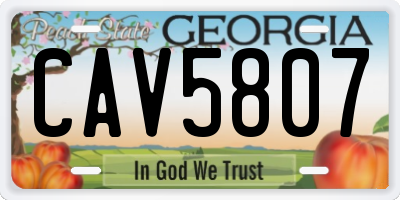 GA license plate CAV5807