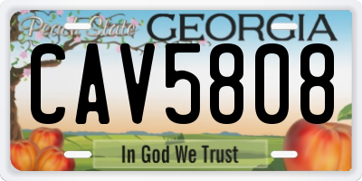 GA license plate CAV5808