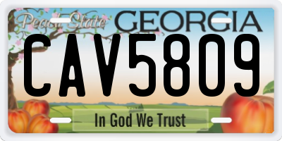 GA license plate CAV5809