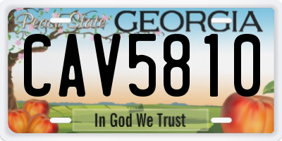 GA license plate CAV5810