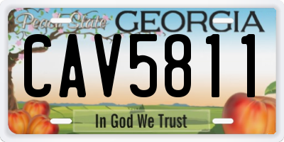 GA license plate CAV5811