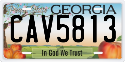 GA license plate CAV5813