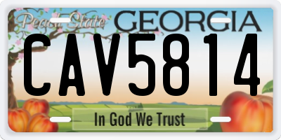 GA license plate CAV5814