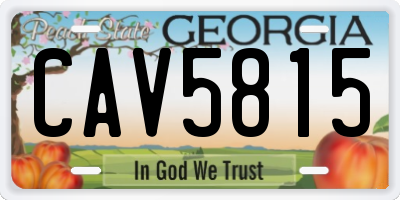 GA license plate CAV5815