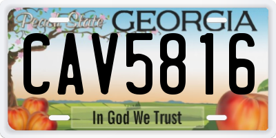 GA license plate CAV5816