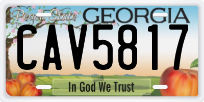 GA license plate CAV5817