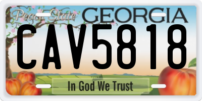 GA license plate CAV5818