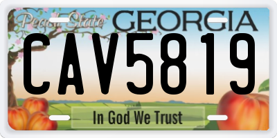 GA license plate CAV5819