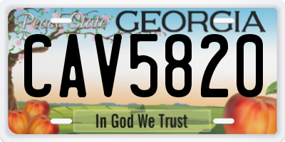 GA license plate CAV5820