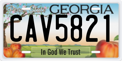 GA license plate CAV5821