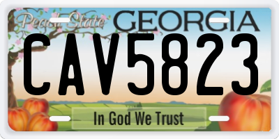 GA license plate CAV5823