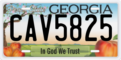 GA license plate CAV5825