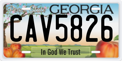 GA license plate CAV5826