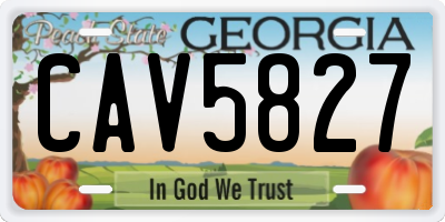 GA license plate CAV5827